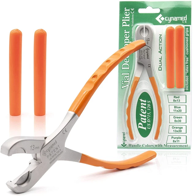 Cynamed Twin Action Decapper Pliers - Perfect for Decapping 13mm and 20mm Vials