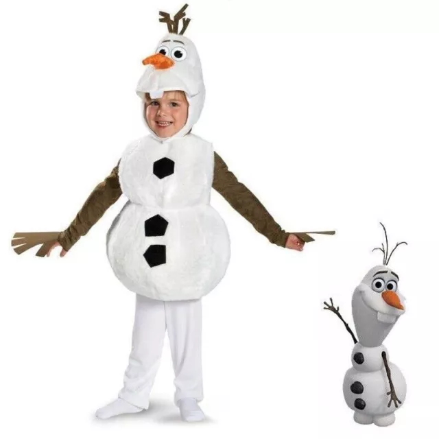 Kids Frozen Olaf Snowman Halloween Cosplay Costume Jumpsuit Party Fancy Dress Uk