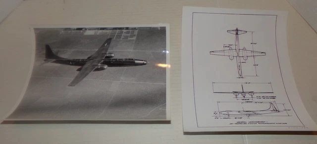 2 RARE 1960S USAF AIRCRAFT CONVAIR BOMBER PROMO 8x10 PHOTO + SPECS