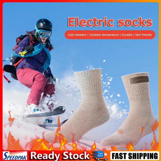 Electric Socks Constant Temperature Electric Heated Sock (Grey Medium Tube)