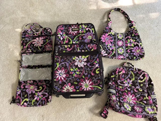 Vera Bradley Purple Punch Luggage Carryon Hang Cosmetic Organizer Purse Backpack