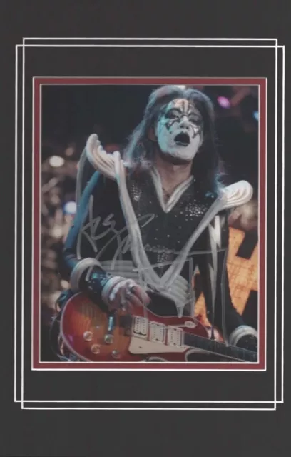 “Kiss” Ace Frehley Signed 8X10 Color Photo Custom Matted To 12X16 COA