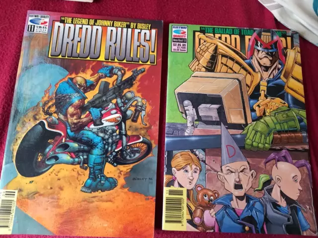 2 x Dredd Rules, Issues 11 & 13. Judge Dredd, Fleetway/Quality comic