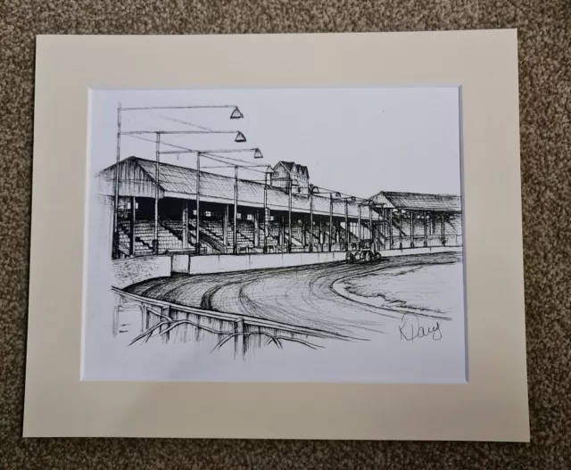 Belle Vue Speedway Stadium (Hyde Road) Pen & Ink Original Drawing