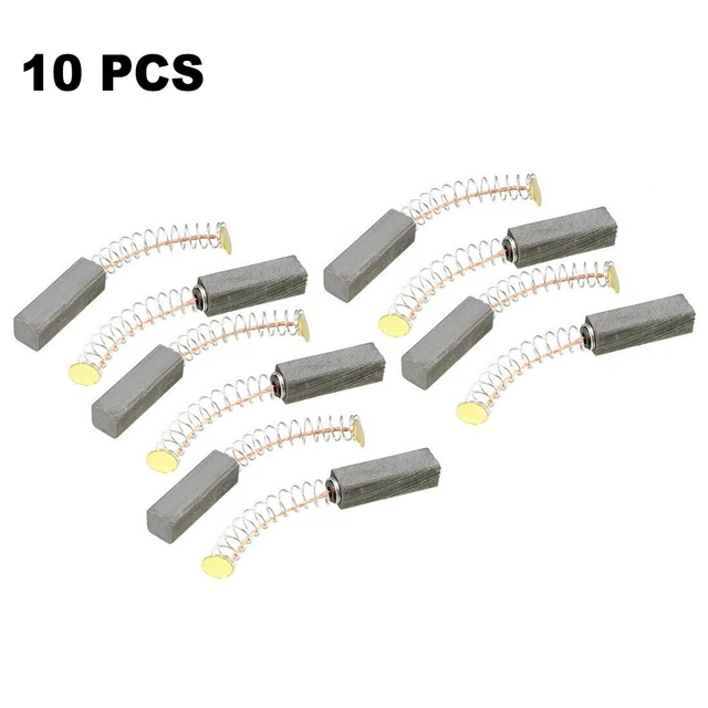 Spazzole di carbone durevoli 10 pezzi 20 x 6 x 6 mm motori elettrici lunghezza molla 30 mm