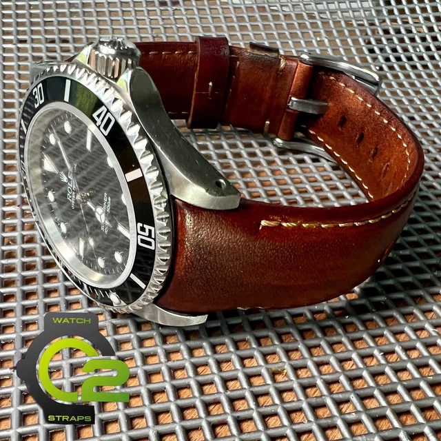 CINTURINO OROLOGIO 20 MM MARRONE/ORO ROSA SGANCIO RAPIDO IN