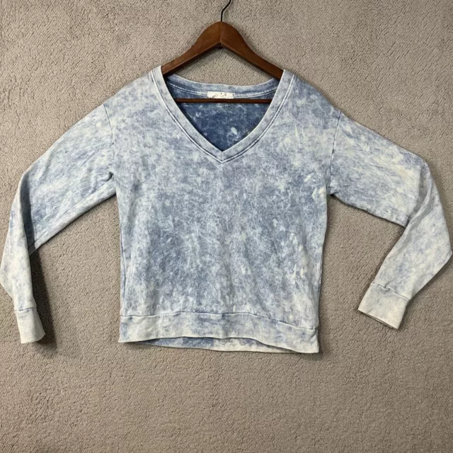 Anthropologie Tie dye Cropped Sweatshirt Blue Size XS