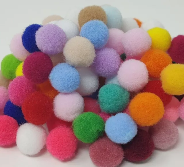 Pack of 100/300/500 Mini 10mm Craft Poms Arts & Crafts Kids Mixed Colour Pompoms