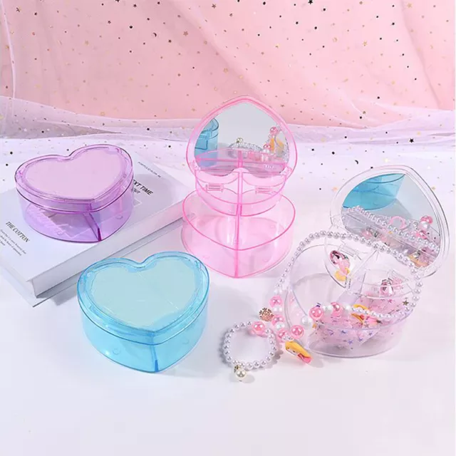 Love Heart Shaped Storage Box Jewelry Accessory Makeup Office Sundries -EL