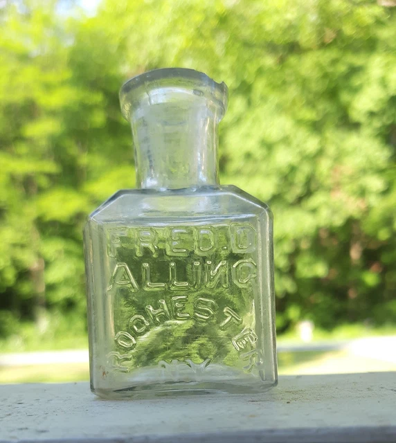Fred D. Alling Rochester N.y. Ink Bottle.backwards N.