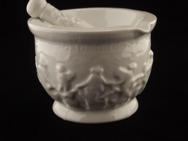 Ancien pilon mortier GDV porcelaine de pharmacie grand modèle - Collection