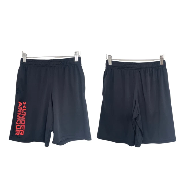 Under Armour Boys Youth Large Shorts Black Orange UA Stunt 3.0 Performance Gym