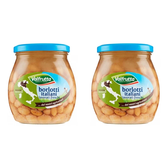 Valfrutta Fagioli Borlotti Italiani in Vasetto 2 barattoli da 570gr[1140]