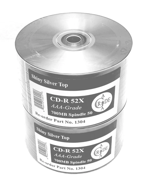 100 RITEK-OEM SILVER Fullface THERMAL Silkscreen Printable Blank CD-R ...