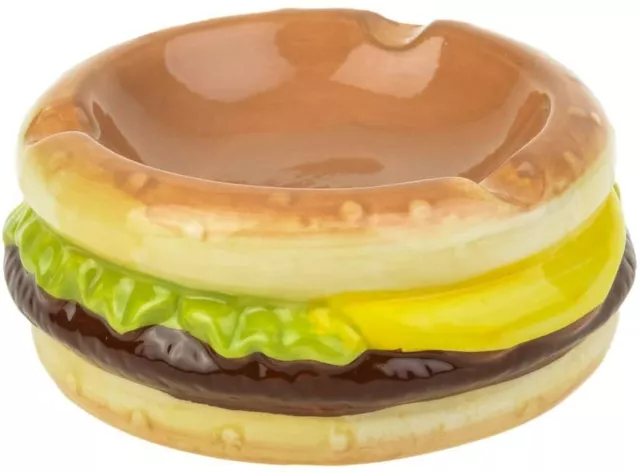 Ceramic Burger Shaped Ashtray Fast Food Cigarette Novelty Smoking Holder Novelty
