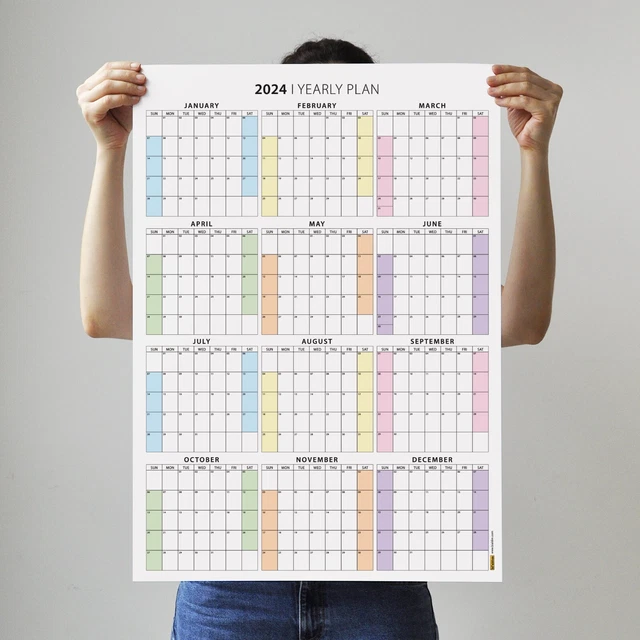 2024 YEAR PLANNER, Wall Planner, 2024 Calendar, Wall Calendar 35x50