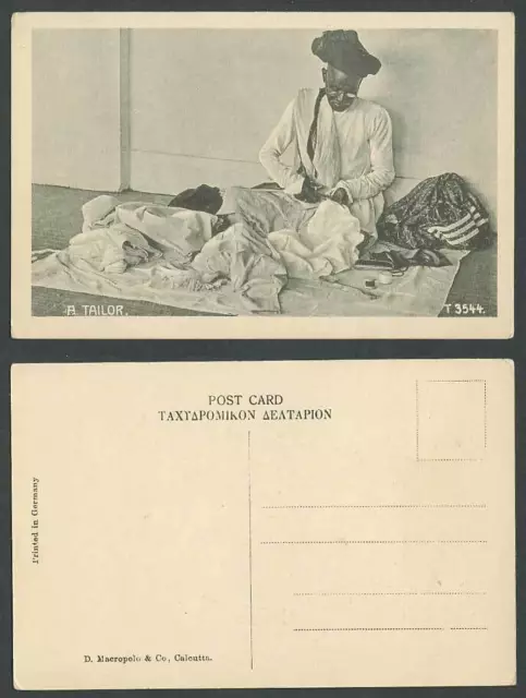 India Old Postcard A Native Hindu Tailor Man at Work, Bombay, Indian Ethnic Life