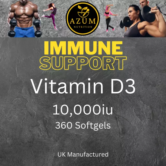 AZUM Vitamin Vit D3 10000iu 360 cápsulas blandas vitamina D vit d