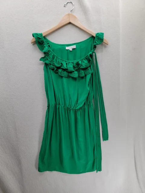 Amanda Uprichard 100% Silk Green Sleeveless Dress Size- M