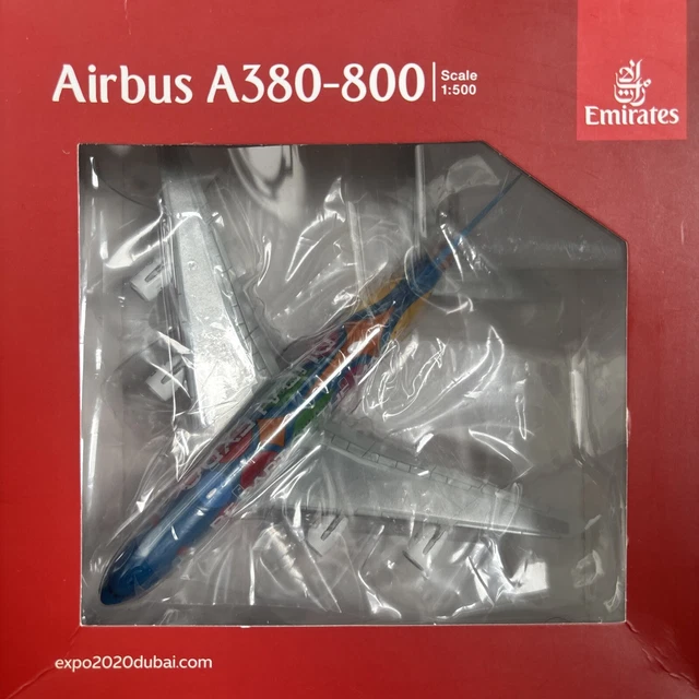 Herpa Emirates Airbus A380 Miniature Échelle 1/200 Modèle d'Avion de Collection Modèle sans Pied Plastique