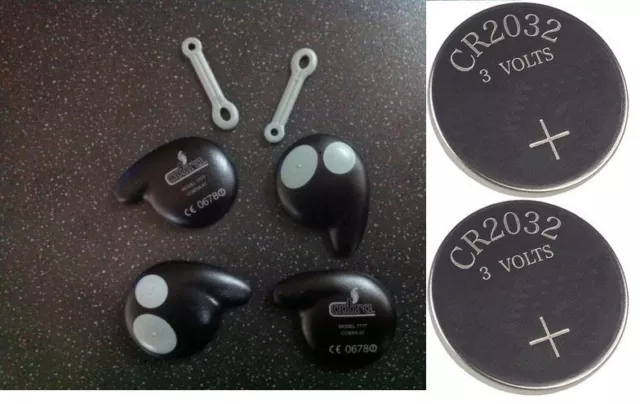 Cobra 7777 Car Alarm Replacement Remote Fob Key Case shell kit x2 + Batteries x2