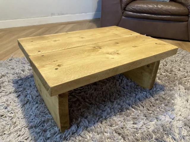 Bespoke Chunky Solid Reclaimed Wood Rustic Handmade Coffee Table Various Colours 2