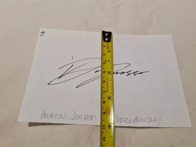 Andreas Jonsson Hand Signed Autograph Signature 52 Speedway Racing Rider SGP 3