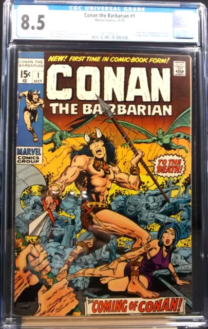 Conan the Barbarian #1 Oct70 CGC 8.5 White Pages Origin and 1st App Conan