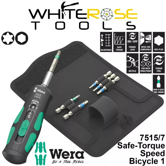 Wera Torque Wrench Screwdriver Set 1/4" Hex 2-6 Nm 7515 Safe Torque Bicycle 7pc