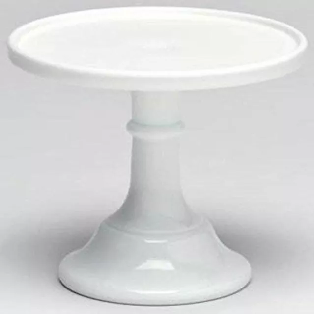 Cake Plate Pastry Tray Bakers Stand Plain Simple Pattern Milk Glass - Mosser 6"