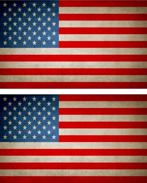 Akachafactory 2X Autocollant Sticker Drapeau Vintage Vieilli USA