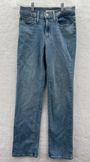 Levi's Slimming Straight Leg Jeans Womens 4 Blue 27 x 29 Cotton Denim Slim Pants