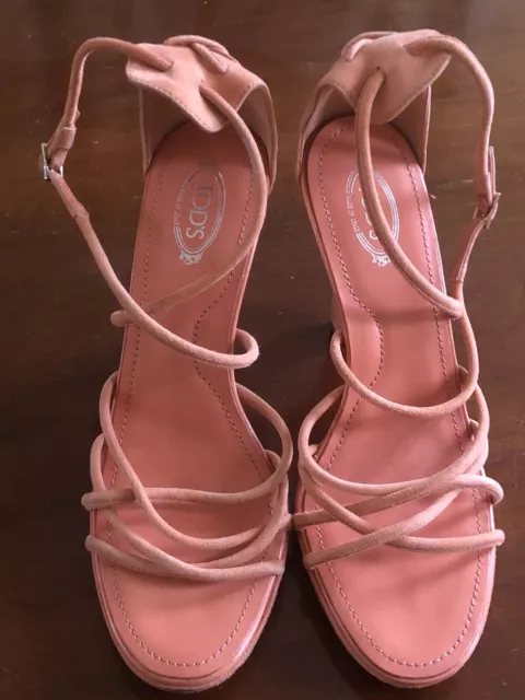 Tod’s Ankle Strap Suede Heels Size 38.5US