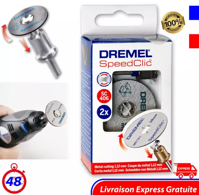 Dremel SC406 Starter Kit SpeedClic Accessoires comprenant Adaptateur et 2  Disques à Tronçonner les Métaux 38mm