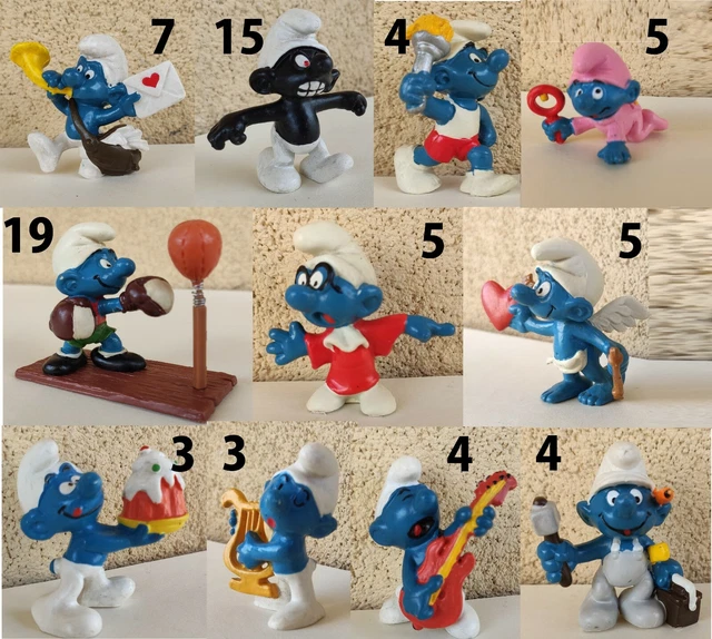 Lotto Di 2 Puffi / Schtroumpfs Di Peyo – Statuette PVC Da Collezione, Stato Medio