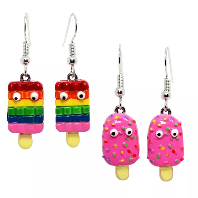 Bluebubble ICE CREAM PARLOUR Drop Earrings Cute Kitsch Funky Cool Kawaii Novelty