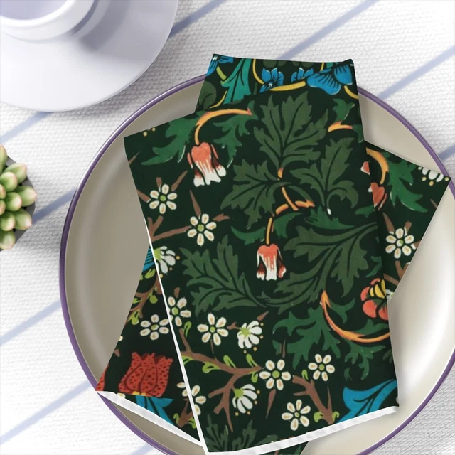 William Morris Napkins, soft broadcloth fabric 4-piece sets cocktail wedding