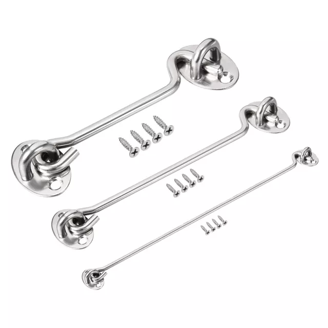 Cabin Hook Eye Latch Door Gate Swivel Window Brass Hook with Mounting Screws