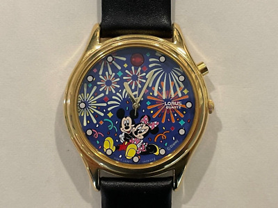 Vintage Lorus Mickey & Minnie Mouse Musical Luminous Dial Watch  - EXE - Works