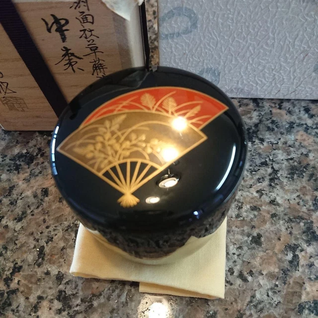 Natsume Tea Caddy Container Canister Makie(Gold Lacquer) U-0250