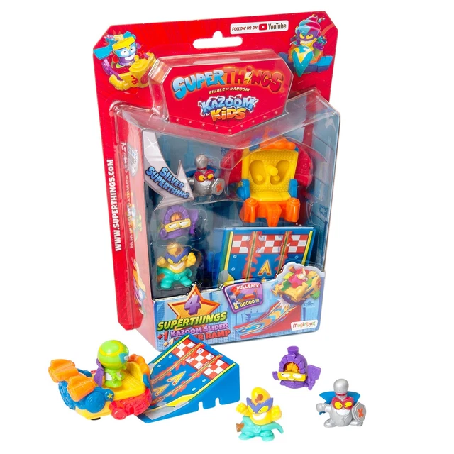 SPIELSET RAMPE UND 4 Figuren SuperThings Kazoom Kids Sliders ...
