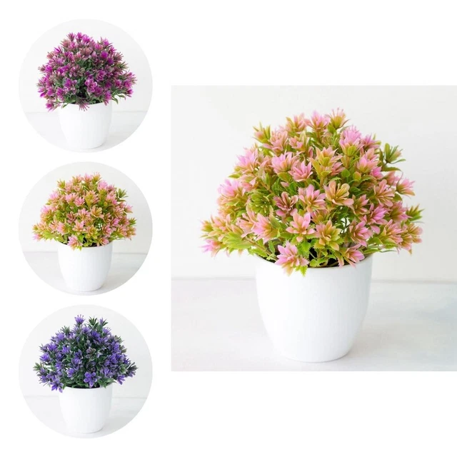 Bonsái de flores falsas animadora flor artificial en maceta encantadora