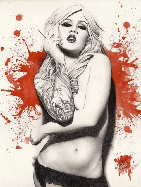 (Laminated) Vermillion Tattoo Girl Pinup Poster (61X91Cm)  Picture Print New Art