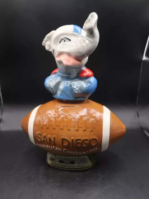 1972 Jim Beam Republican Convention San Diego Football Decanter Elephant