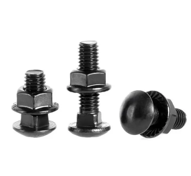 M4 Set Black A2 STAINLESS STEEL CARRIAGE BOLTS +CUP SQUARE COACH SCREW NUTS