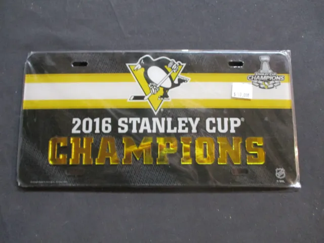 WinCraft Pittsburgh Penguins 2016 Stanley Cup Champions Laser Tag License Plate