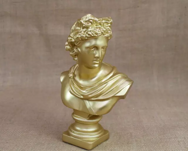 Apollo Greek Statue Gold Color Roman God Bust Head Resin Sculpture Home Decor