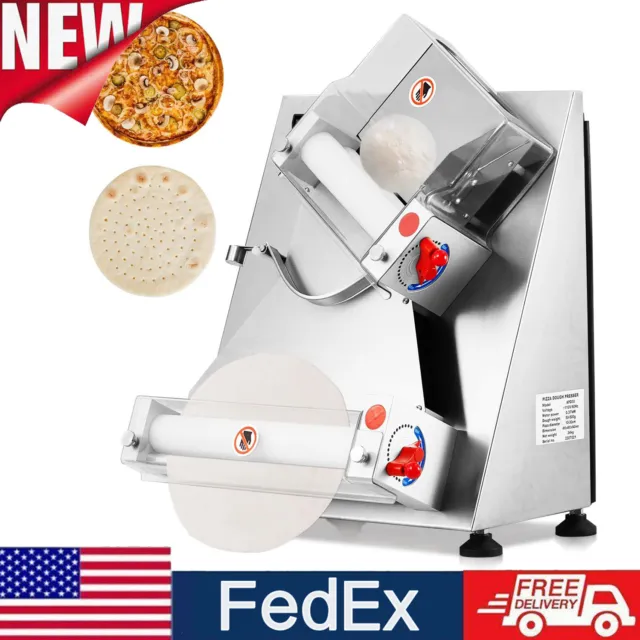 Commercial Electric Pizza Dough Roller Sheeter 4-12" Pastry Press Making Machine