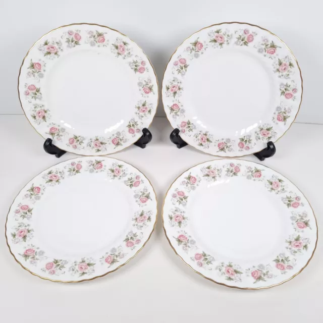 Minton Spring Bouquet Salad Plates 23cm Floral Bone China Vintage Dinnerware x 4