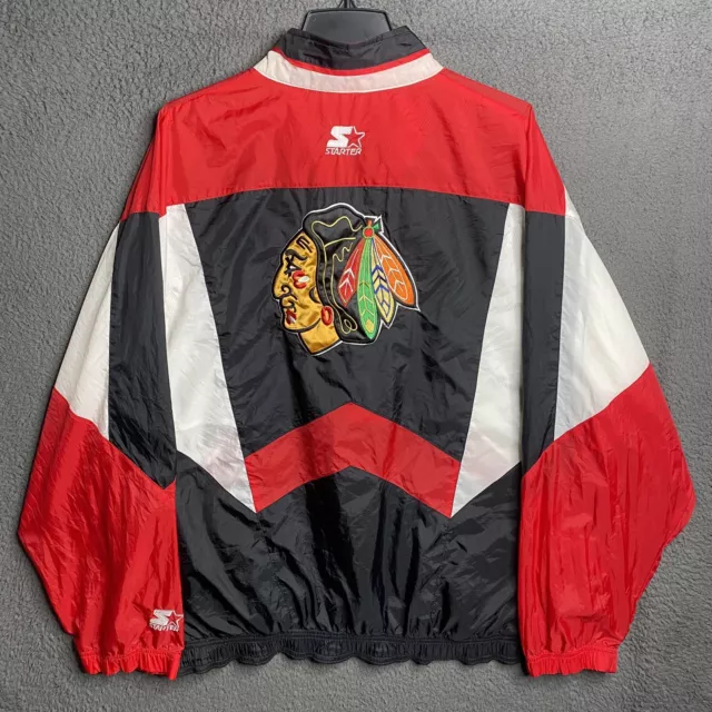 Vintage 90s Chicago Blackhawks NHL Starter Windbreaker Jacket Full Zip Size XL Vintage 90s Chicago Blackhawks NHL Starter Windbreaker Jacket Full Zip Size XL